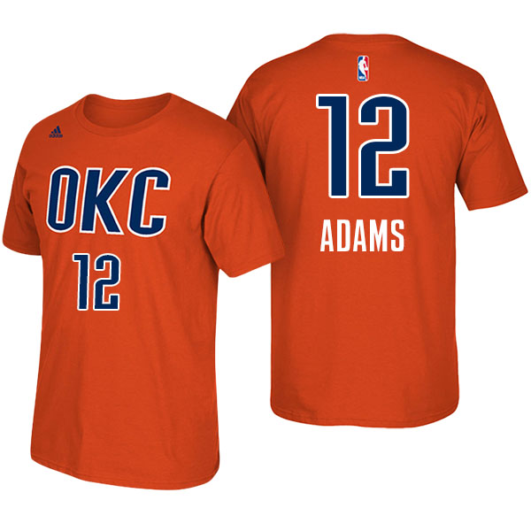 Men's  Steven Adams Oklahoma City Thunder Adidas Net Number Orange T-shirt