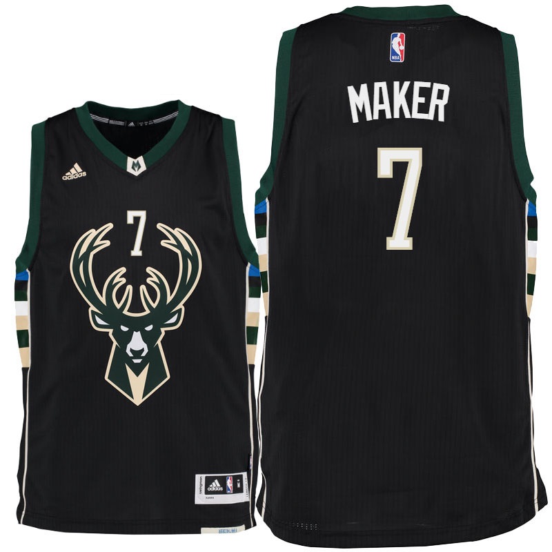 Men's  Milwaukee Bucks# 7 Thon Maker 2016-17 Black Jersey