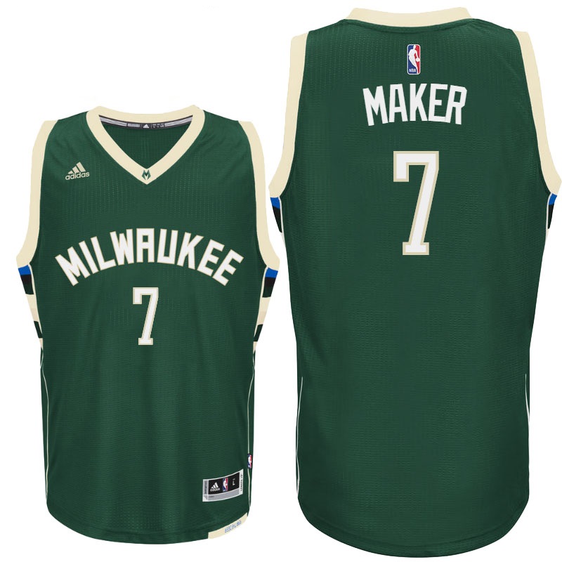 Men's  Milwaukee Bucks# 7 Thon Maker 2016-17 Green Jersey