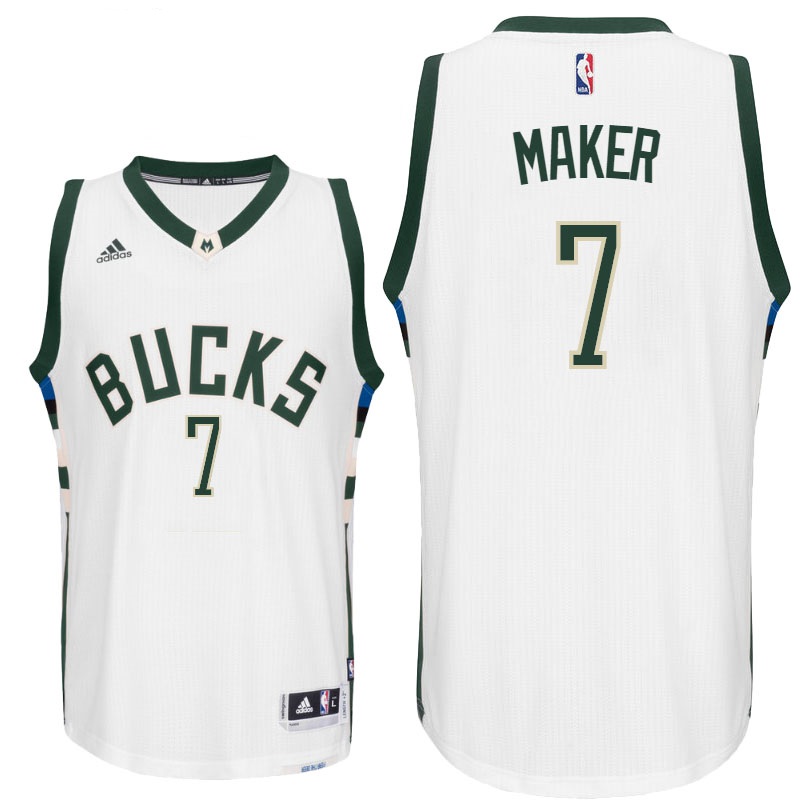 Men's  Milwaukee Bucks# 7 Thon Maker 2016-17 White Jersey