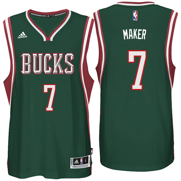 Men's  Thon Maker Milwaukee Bucks Adidas Swingman Green Jersey