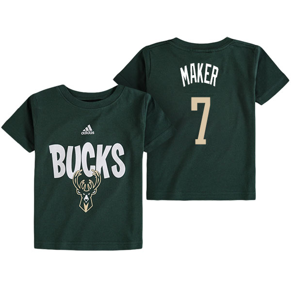 Men's  Thon Maker Milwaukee Bucks Infant Adidas Name Number Green T-shirt