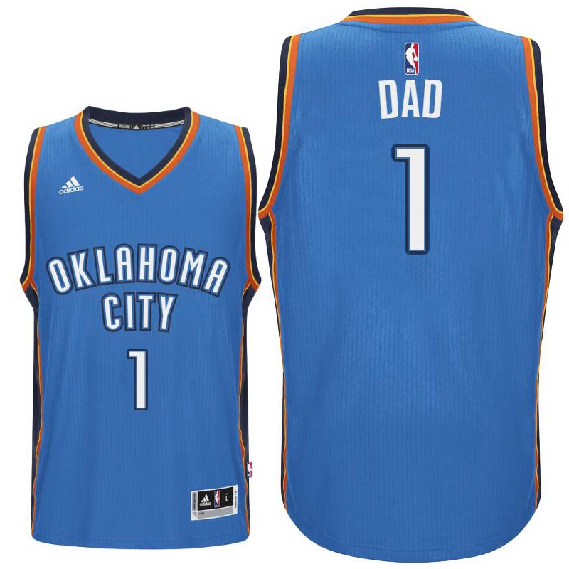 Men's  Father's Day Gift-Thunder #1 Dad Logo Swingman Jersey Blue