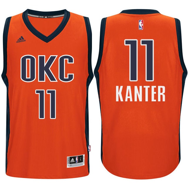 Men's  OKC Thunder #11 Enes Kanter Alternate Jersey Orange