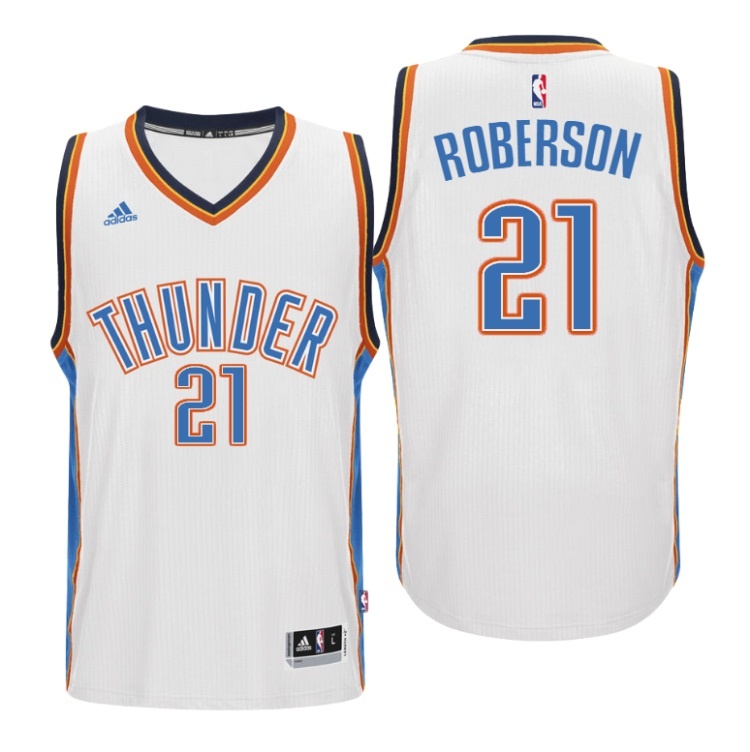 Men's  OKC Thunder #21 Andre Roberson 2015-16 Home Jersey White