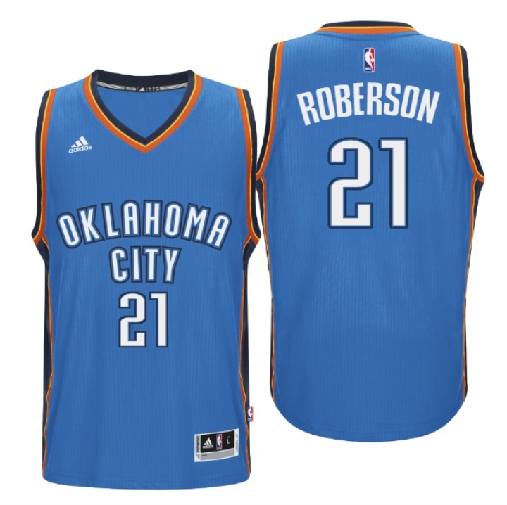 Men's  OKC Thunder #21 Andre Roberson 2015-16 Road Jersey Blue