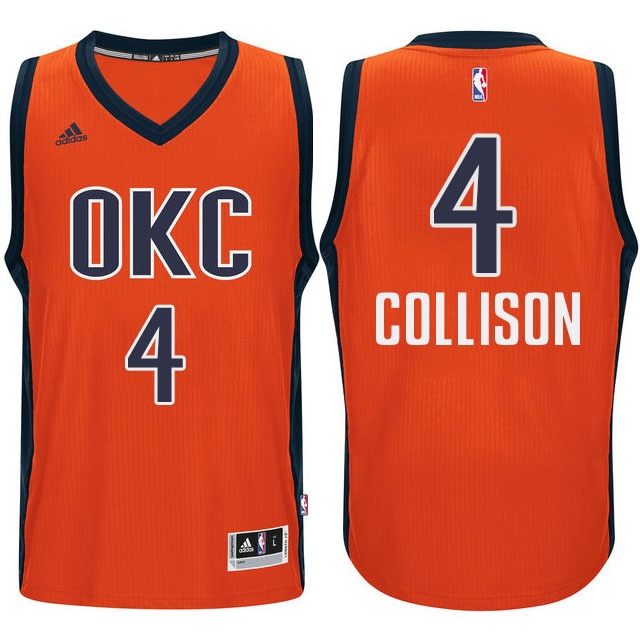 Men's  OKC Thunder #4 Nick Collison Alternate Jersey Orange