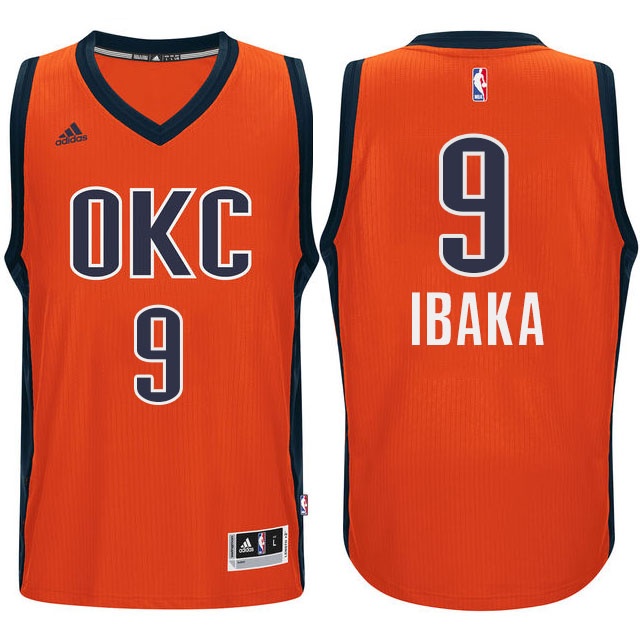 Men's  OKC Thunder #9 Serge Ibaka Alternate Jersey Orange