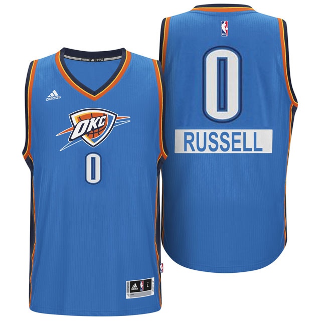 Men's  Thunder #0 Russell Westbrook 2014 Christmas Swingman Jersey