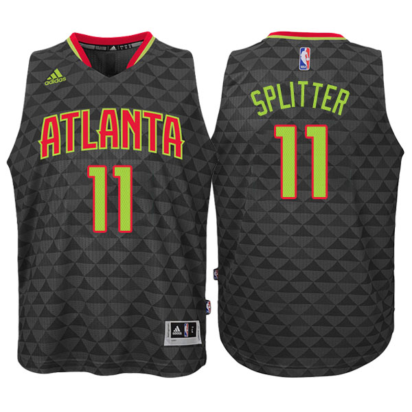 Men's  Tiago Splitter Atlanta Hawks Charcoal-Green-Red Jersey