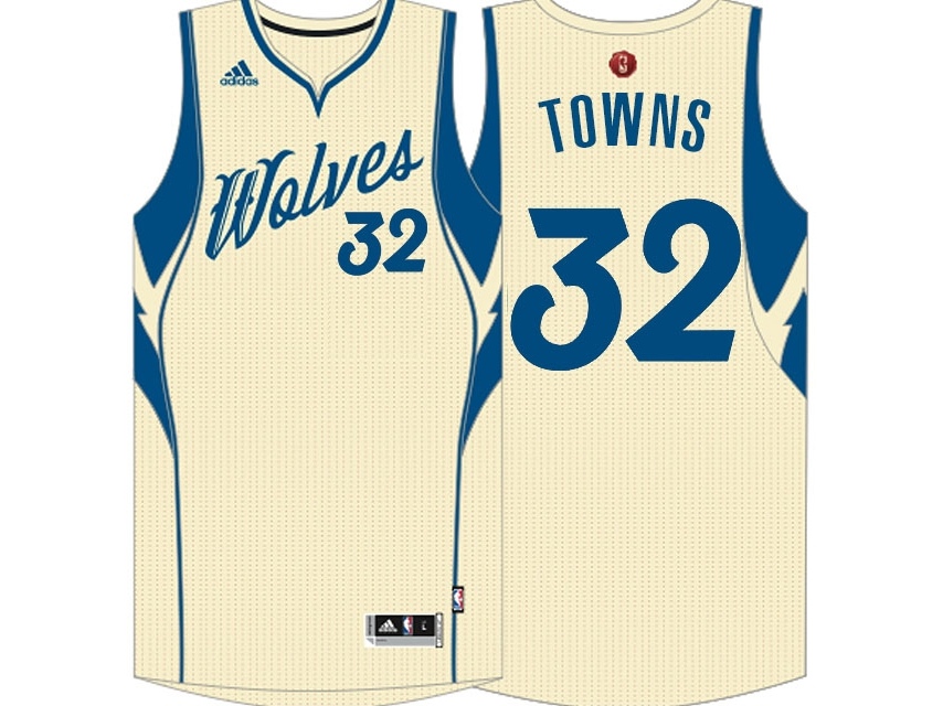 Timberwolves 2015 Christmas Day Swingman Cream Jersey