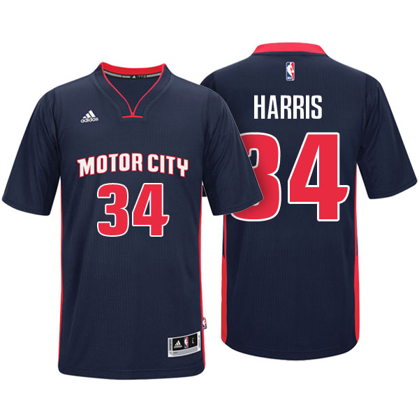 Men's  Tobias Harris Detroit Pistons Motor City Pride Sleeved Navy Jersey