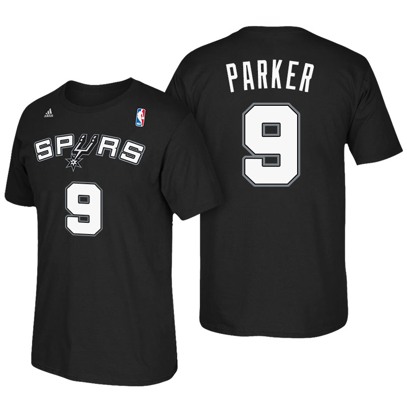 Men's  Tony Parker San Antonio Spurs Black T-shirt