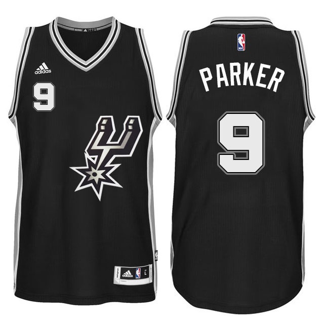 Men's  Spurs #9 Tony Parker New Swingman Signature Spur Jersey Black