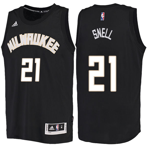 Men's  Tony Snell Milwaukee Bucks Adidas Fashion Swingman Black Jersey