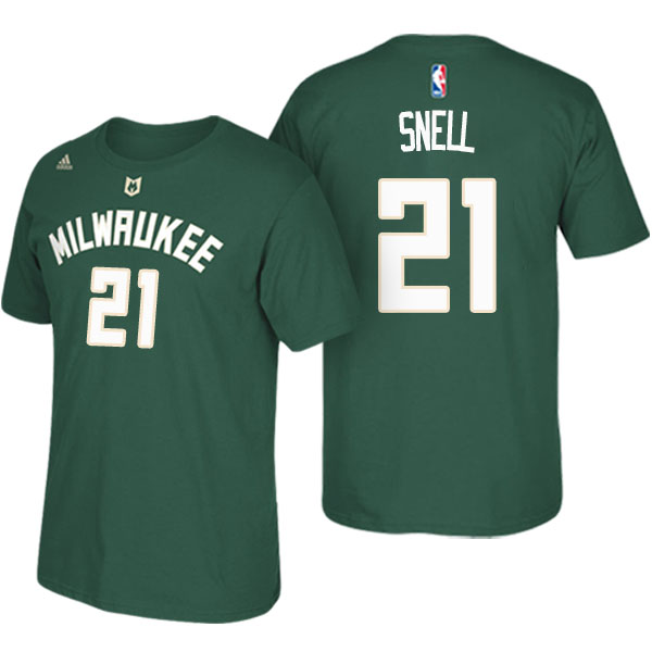 Men's  Tony Snell Milwaukee Bucks Adidas Net Number Green T-shirt