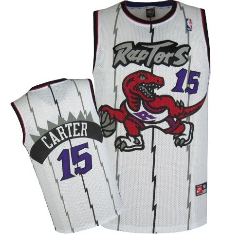 Men's  NBA Toronto Raptors #15 Vince Carter White Jersey