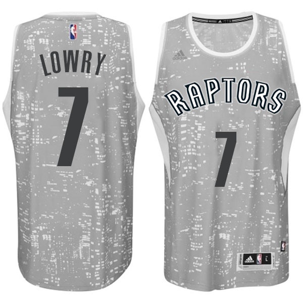 Men's  Toronto Raptors #7 Kyle Lowry City Jersey Light Grey