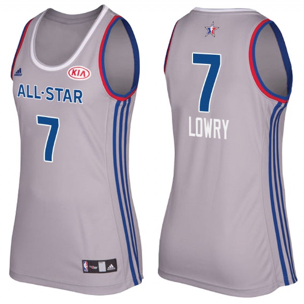 Women Toronto Raptors Kyle Lowry 2017 All Star Gray Jersey