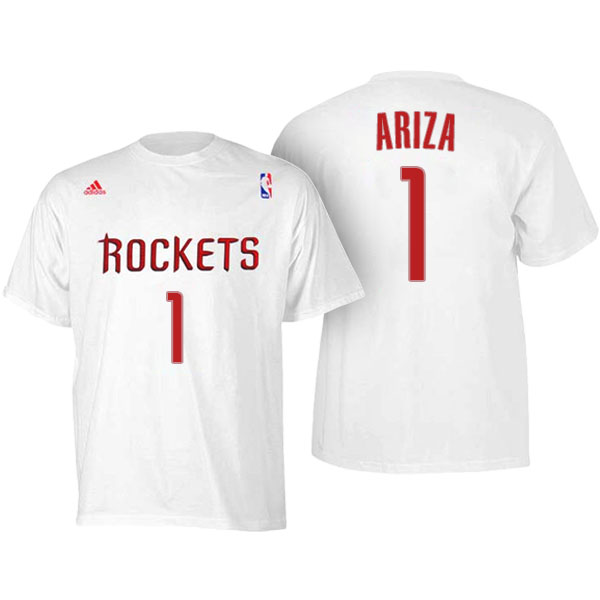 Men's  Trevor Ariza Houston Rockets Adidas Net Number White T-shirt