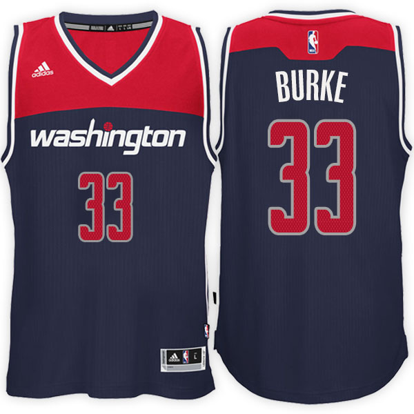 Men's  Trey Burke Washington Wizards Adidas Swingman Road Navy Jersey