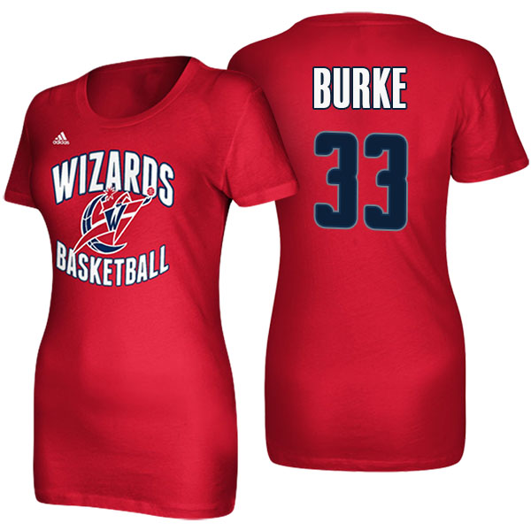 Women's Trey Burke Washington Wizards Adidas Name and Number Red T-shirt