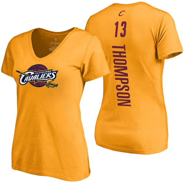 Women's Tristan Thompson Cleveland Cavaliers Backer Classic Fit V-Neck Gold T-shirt