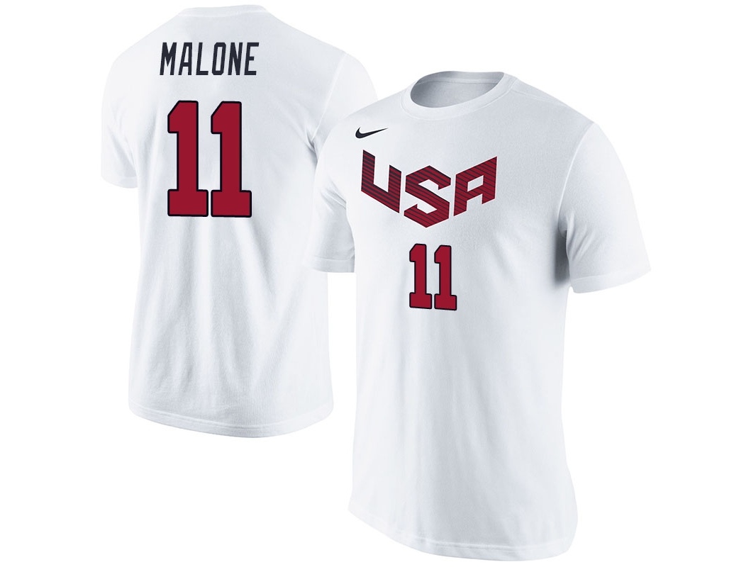 USA USA Team Name & Number White T-Shirt