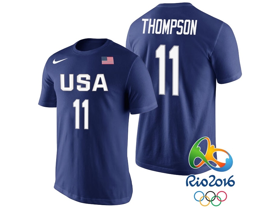 USA Rio 2016 Olympics USA Team Name & Number Blue T-Shirt