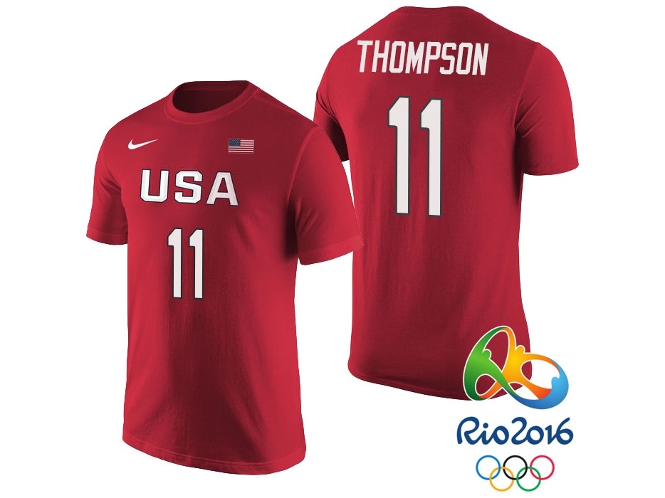 USA Rio 2016 Olympics USA Team Name & Number Red T-Shirt