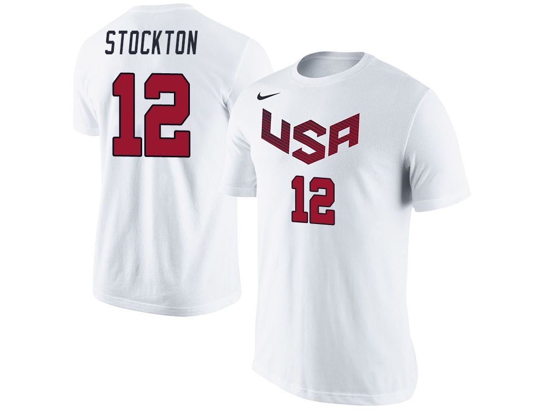 USA USA Team Name & Number White T-Shirt