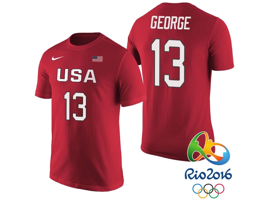 USA Rio 2016 Olympics USA Team Name & Number Red T-Shirt