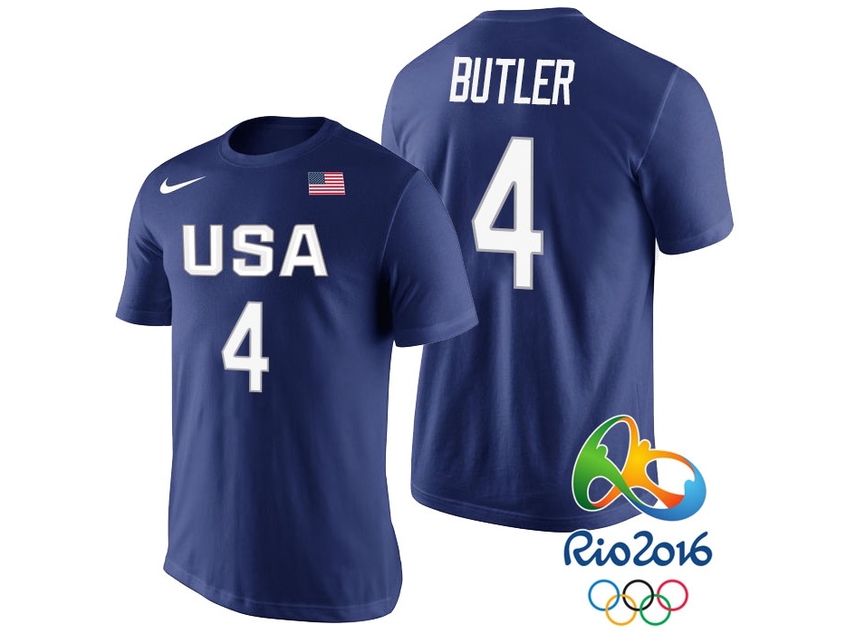 USA Rio 2016 Olympics USA Team Name & Number Blue T-Shirt