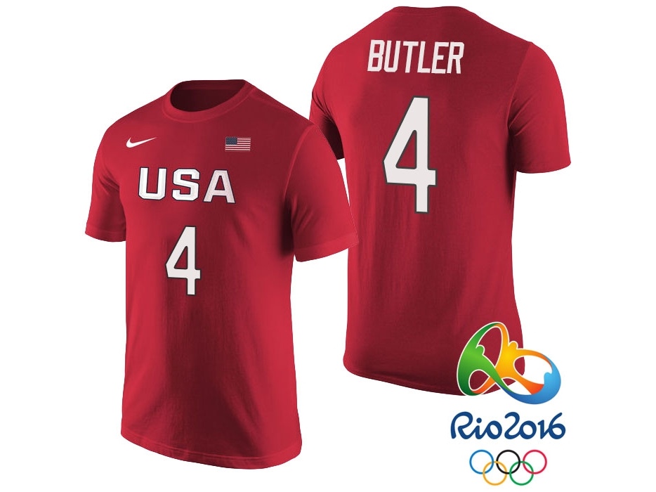 USA Rio 2016 Olympics USA Team Name & Number Red T-Shirt