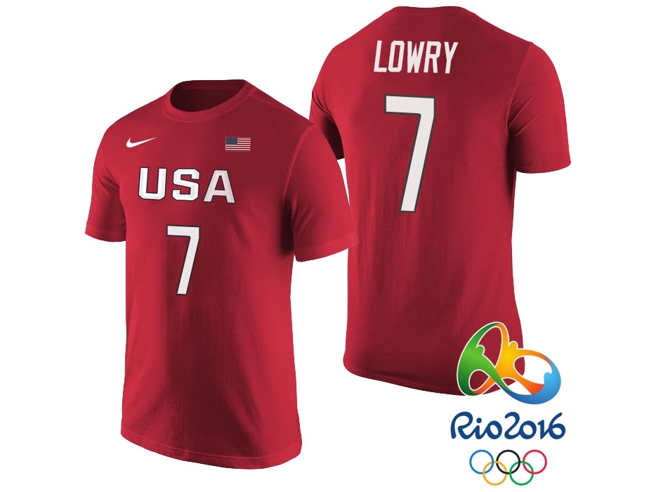 USA Rio 2016 Olympics USA Team Name & Number Red T-Shirt