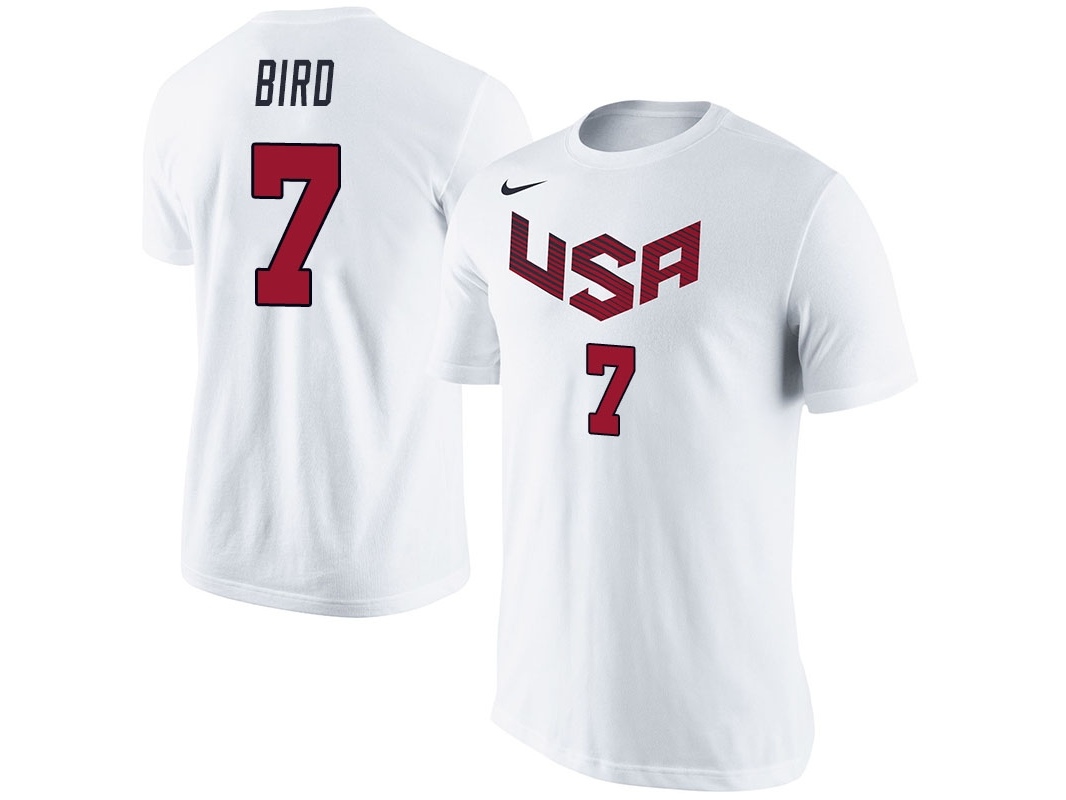 USA USA Team Name & Number White T-Shirt