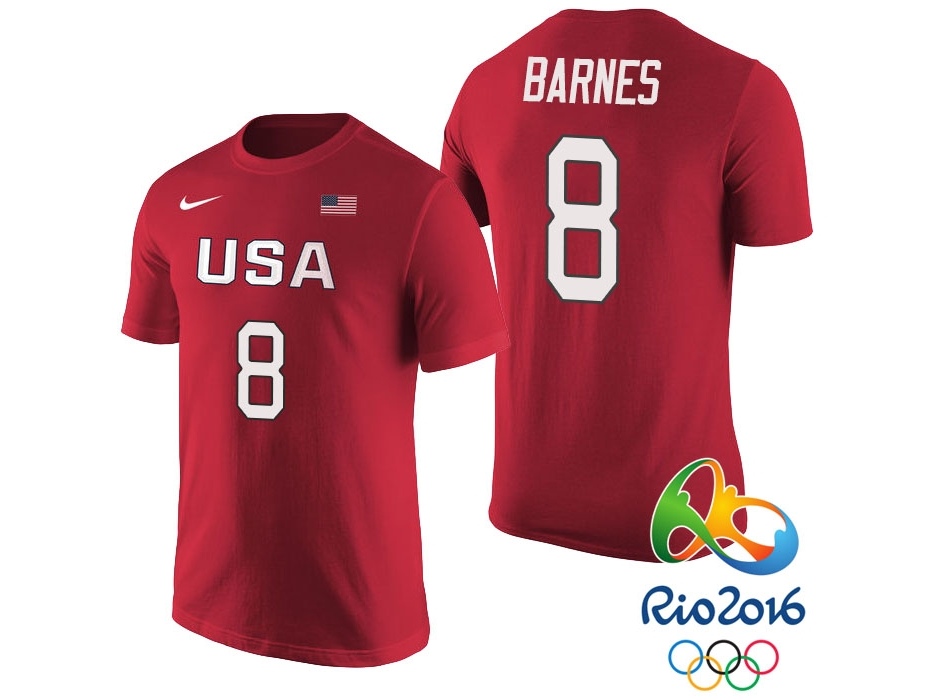 USA Rio 2016 Olympics USA Team Name & Number Red T-Shirt