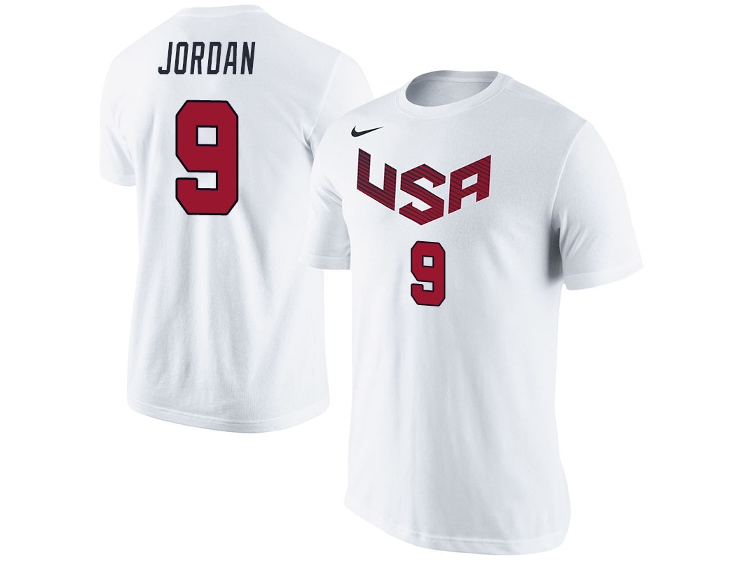 USA USA Team Name & Number White T-Shirt