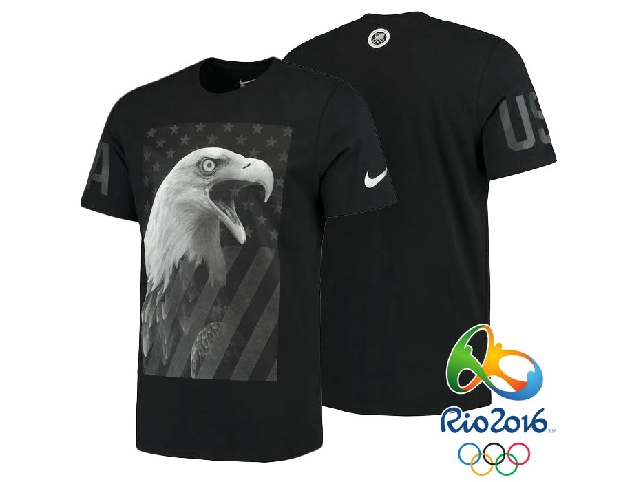 USA Rio 2016 Olympics USA Team Eagle Black T-Shirt