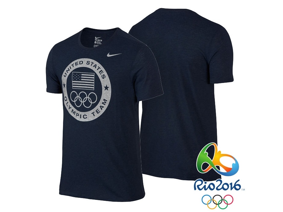 USA Rio 2016 Olympics USA Team Logo Performance NAvy Blue T-Shirt