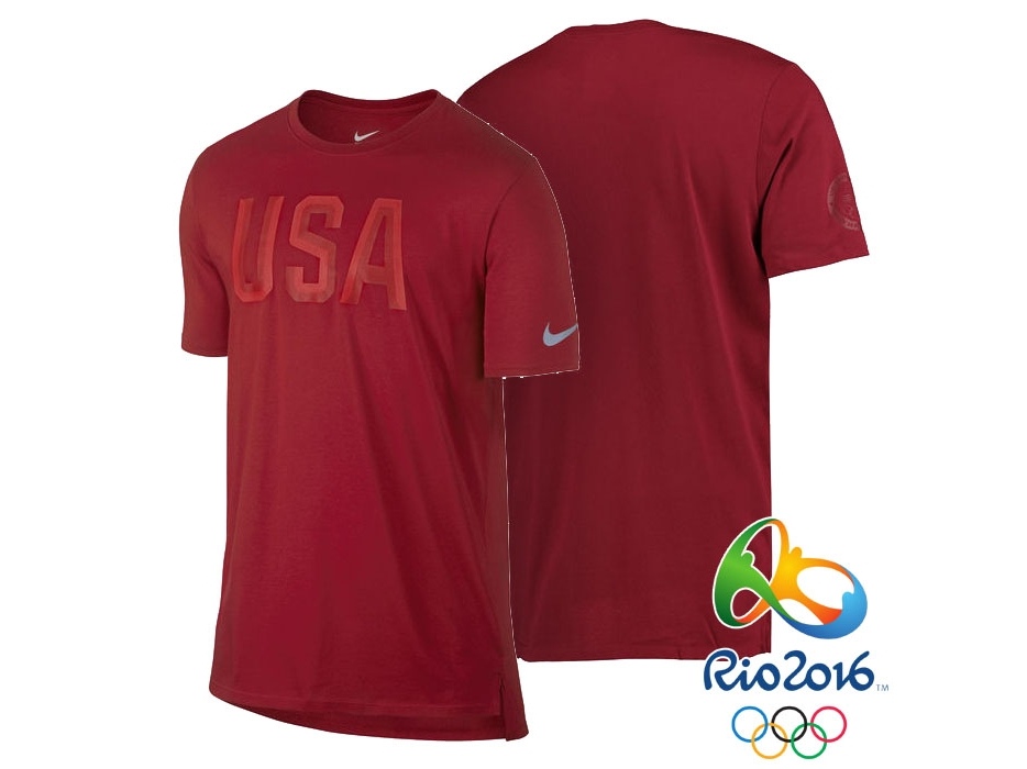 USA Rio 2016 Olympics USA Team Training Performance Red T-Shirt