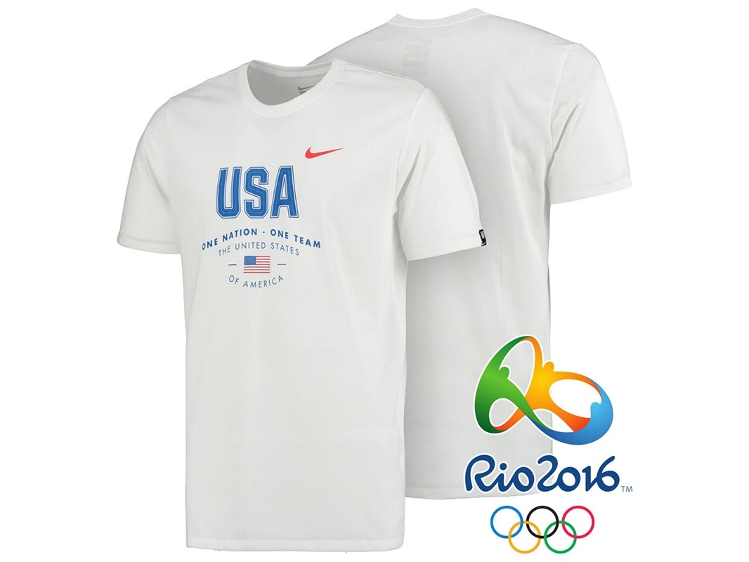 USA Rio 2016 Olympics USA Team Verbiage Performance White T-Shirt