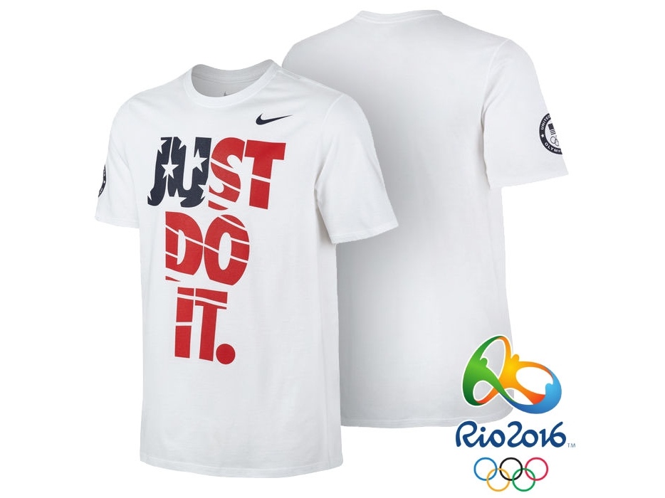 USA Rio 2016 Olympics USA Team Just Do It Flag White T-Shirt