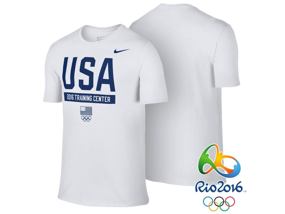 USA Rio 2016 Olympics USA Team Training Performance White T-Shirt