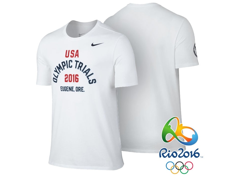 USA Rio 2016 Olympics USA Team Trials Performance White T-Shirt