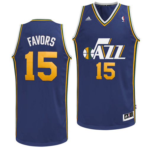 Men's  NBA Utah Jazz #15 Derrick Favors Revolution 30 Road Jersey