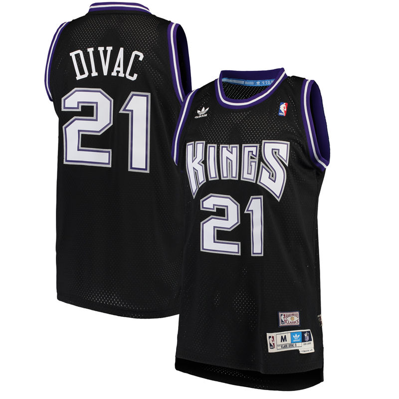 Men's Vlade Divac Hardwood Classics Road Swingman Black Jersey