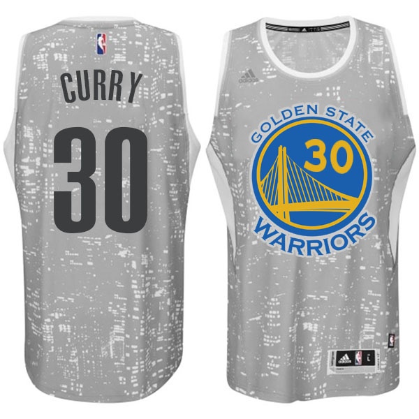 Men's  Golden State Warriors #30 Stephen Curry City Lights Jersey Grey