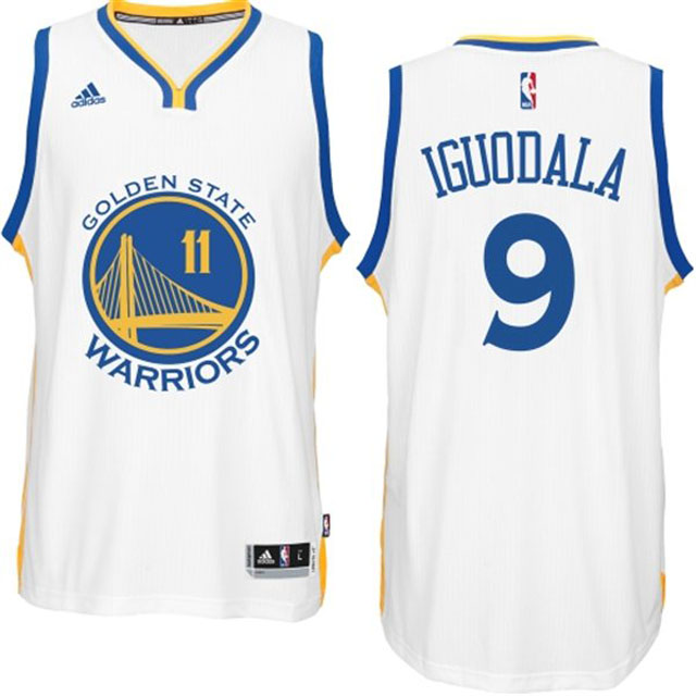 Men's  Warriors #9 Andre Iguodala 2014-15 New White Jersey