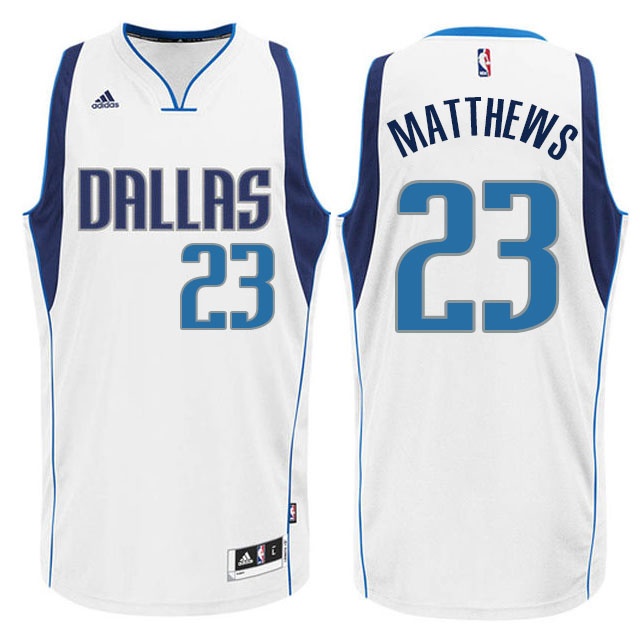 Men's  Mavericks 23 Wesley Matthews New Swingman Jersey White